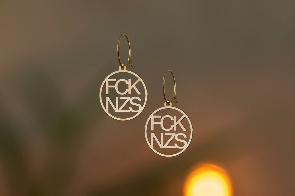 Anti-fascist Earrings | FCK NZS | Antifa | Gold and Silver | Different Shapes & Closures | From Germany | Jewellery