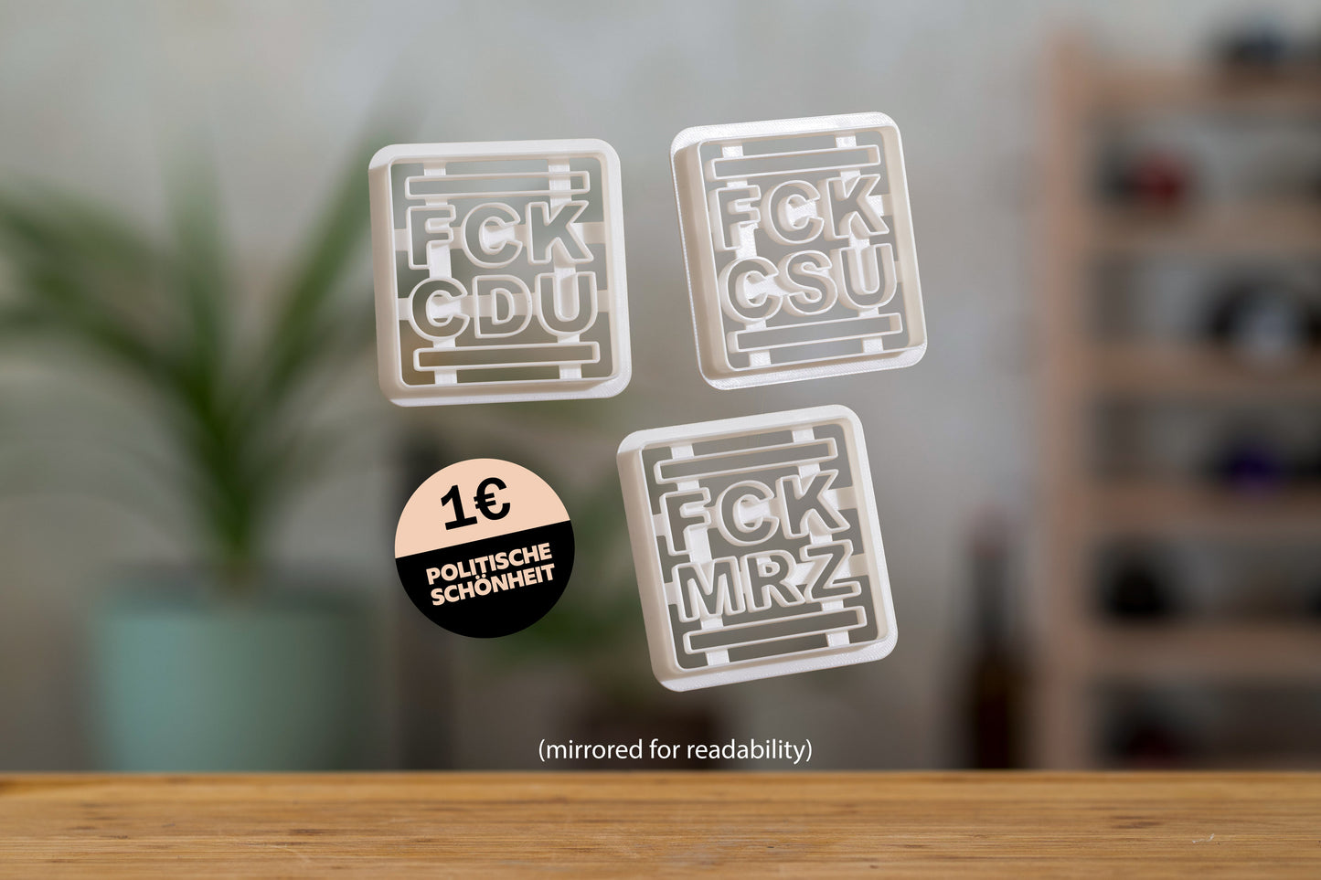 Anti-CDU CSU Merz Cookie Cutters - Charity Version - Various Shapes - Biscuit Mold - Fondant Dough - 3D Printed Cutters - FCK CDU- FCK CSU - FCK MRZ