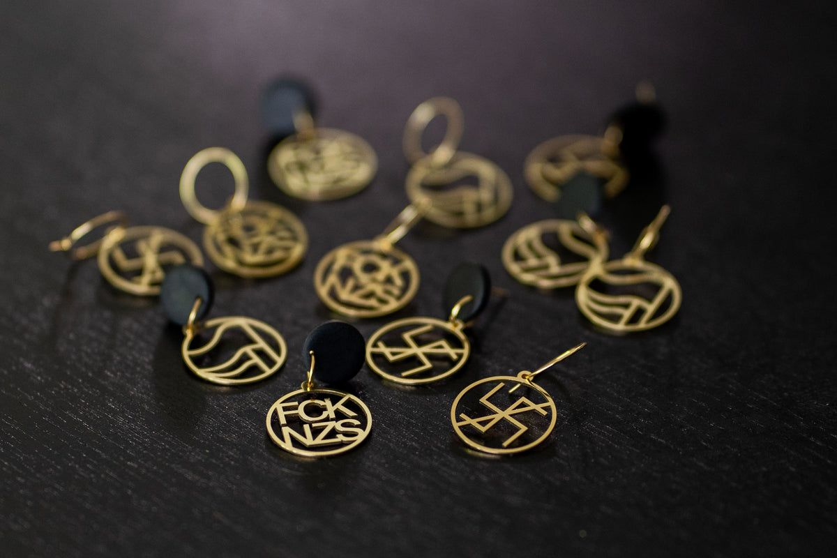 Anti-fascist Earrings | FCK NZS | Antifa | Gold and Silver | Different Shapes & Closures | From Germany | Jewellery