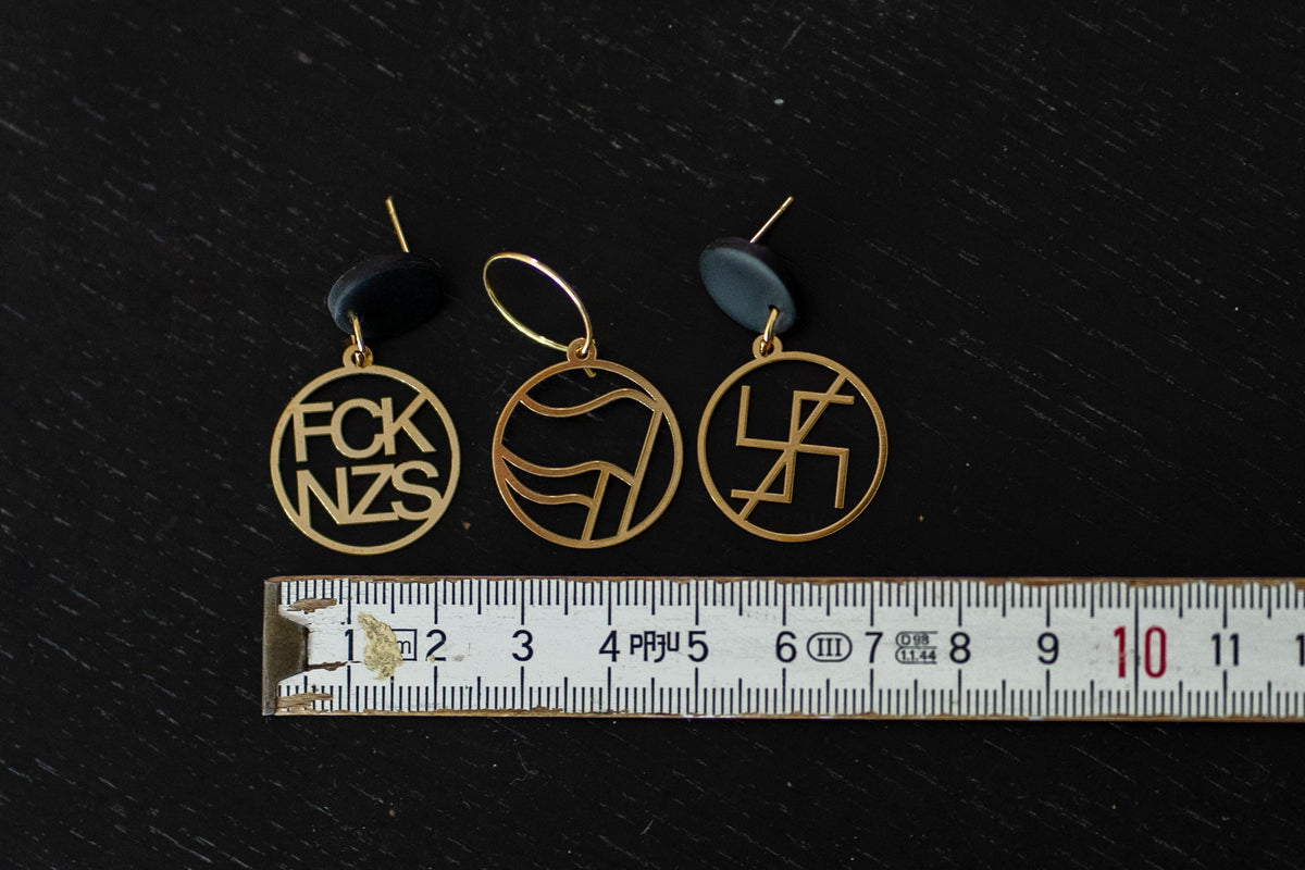 Anti-fascist Earrings | FCK NZS | Antifa | Gold and Silver | Different Shapes & Closures | From Germany | Jewellery