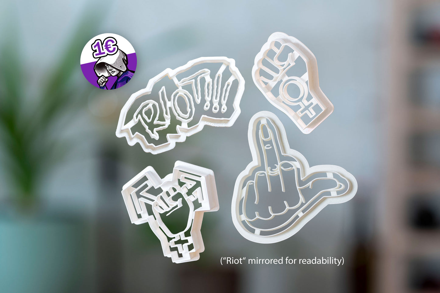 Feminist Riot Keksausstecher - Benefizversion - 1€ an HandmaidsRiot - FLINTA* - Trans Faust - Feministische Faust - Mittelfinger - Riot - 3D Druck