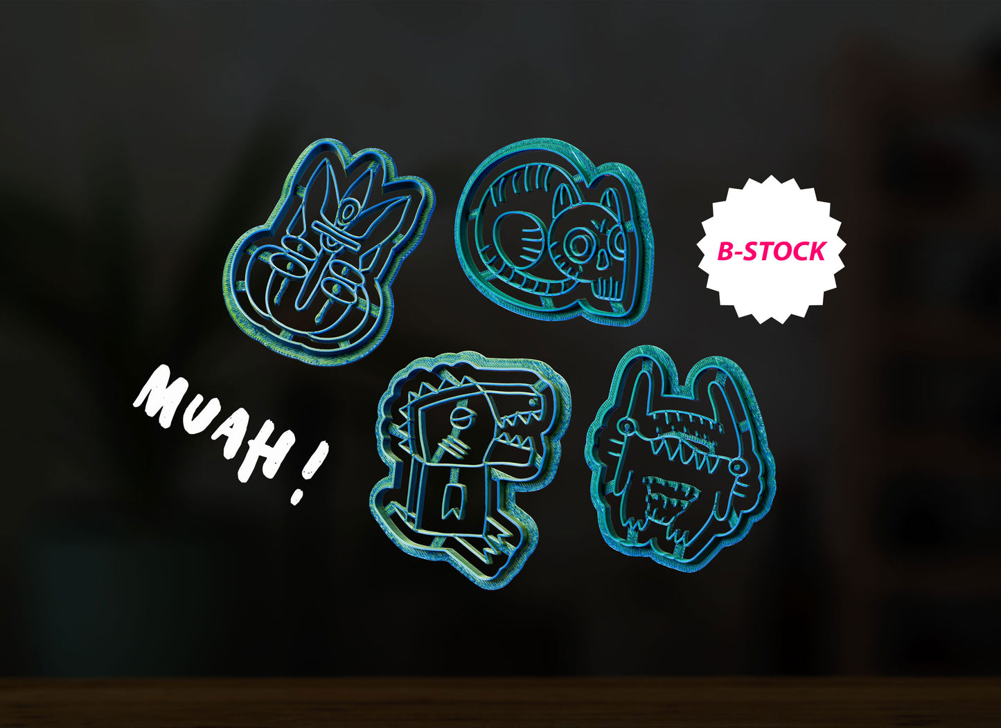 MUAH! Monster Keksausstecher - Kollaboration - Dino - Katze- Totem - Hase - muahstuff