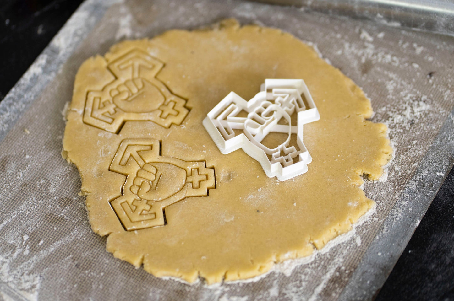 Trans Power Fist Cookie Cutter from Germany - Biscuit Mold - Fondant Dough - Transgender Rights - Feminist - Europe - 3D Printed Cutters