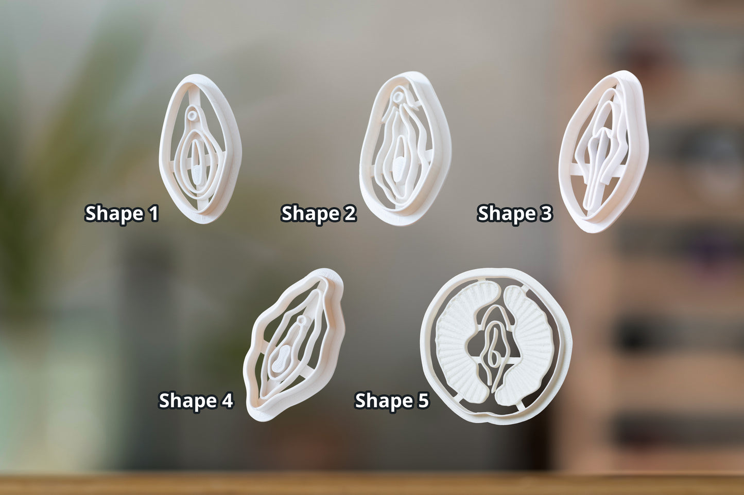Vulva Cookie Cutters from Germany - Various Shapes - Biscuit Mold - Fondant Dough - Vagina Shaped Cookies - Europe - 3D Printed Cutters