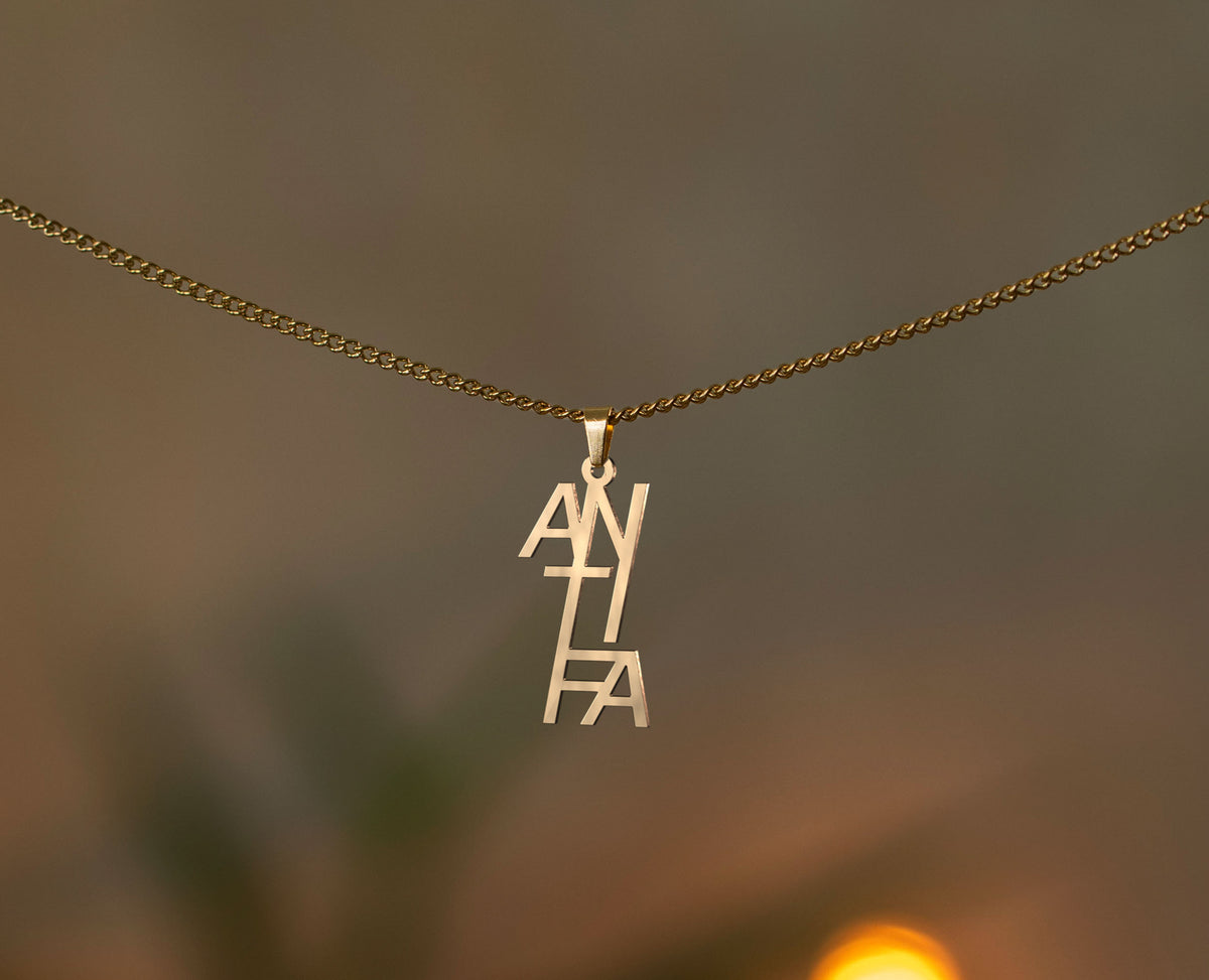 Antifa Schriftzug Halskette | Gold und Silber | Schmuck | 161 | Protest 