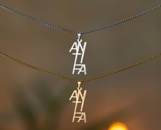 Antifa Schriftzug Halskette | Gold und Silber | Schmuck | 161 | Protest 