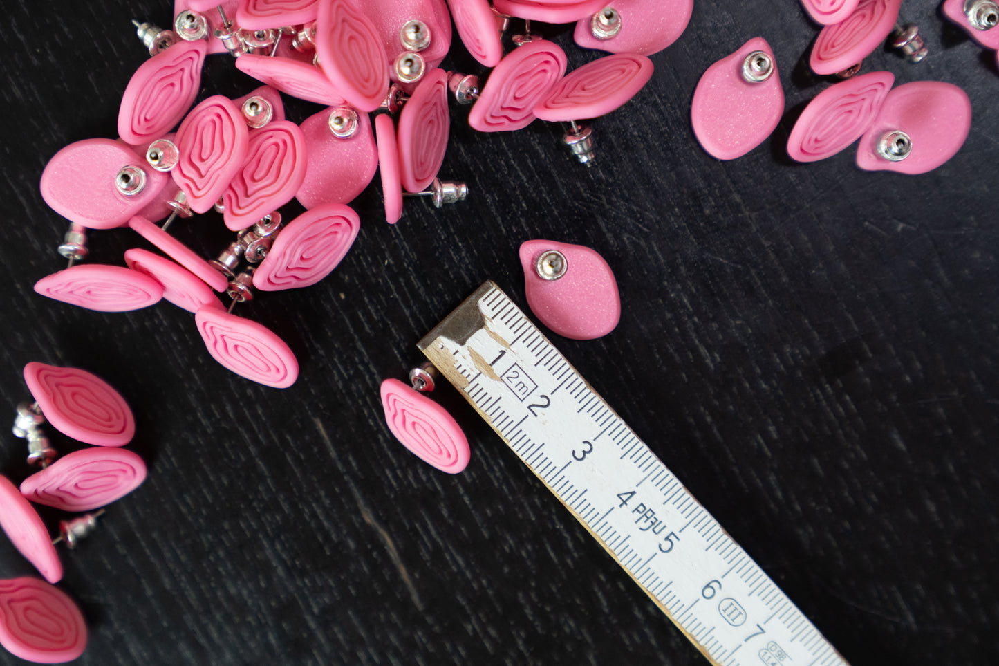 Cute Pink Vulva Earrings | Set | 3D printed | PLA | Handmade | Feminism | From Europe