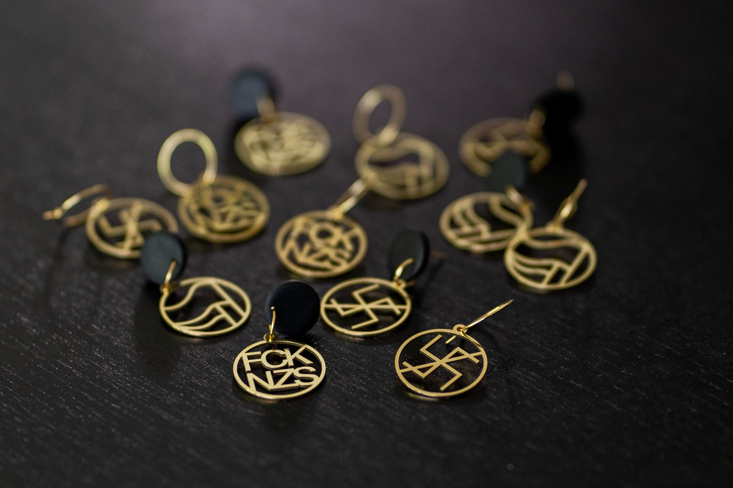 Anti-fascist Earrings | FCK NZS | Antifa | Gold and Silver | Different Shapes & Closures | From Germany | Jewellery