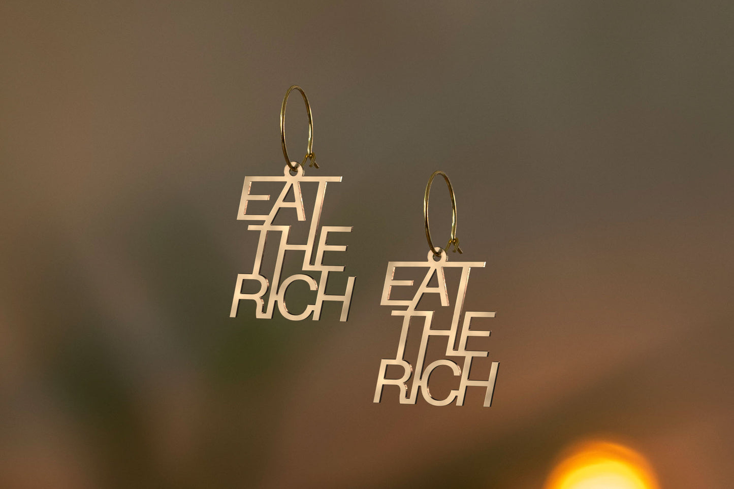 Eat the Rich Earrings | Gold and Silver | Different Closures | From Germany | Jewellery | Tax the Rich | FCK the Rich | FCK Capitalism