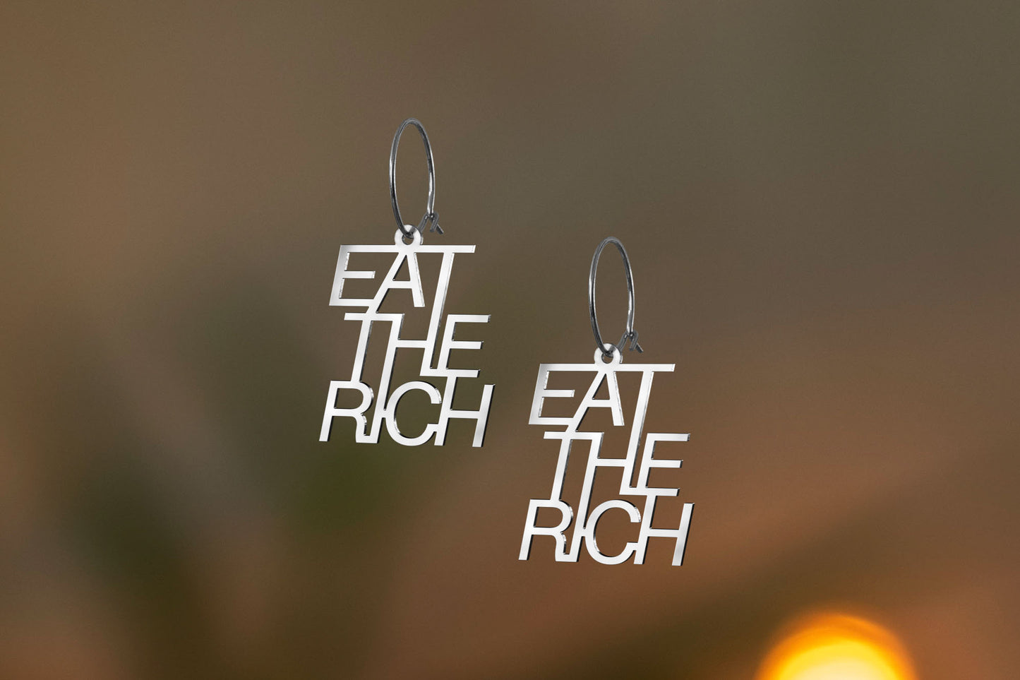 Eat the Rich Earrings | Gold and Silver | Different Closures | From Germany | Jewellery | Tax the Rich | FCK the Rich | FCK Capitalism