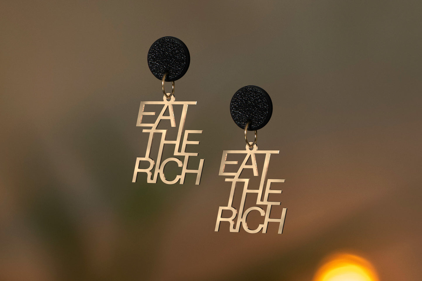 Eat the Rich Earrings | Gold and Silver | Different Closures | From Germany | Jewellery | Tax the Rich | FCK the Rich | FCK Capitalism