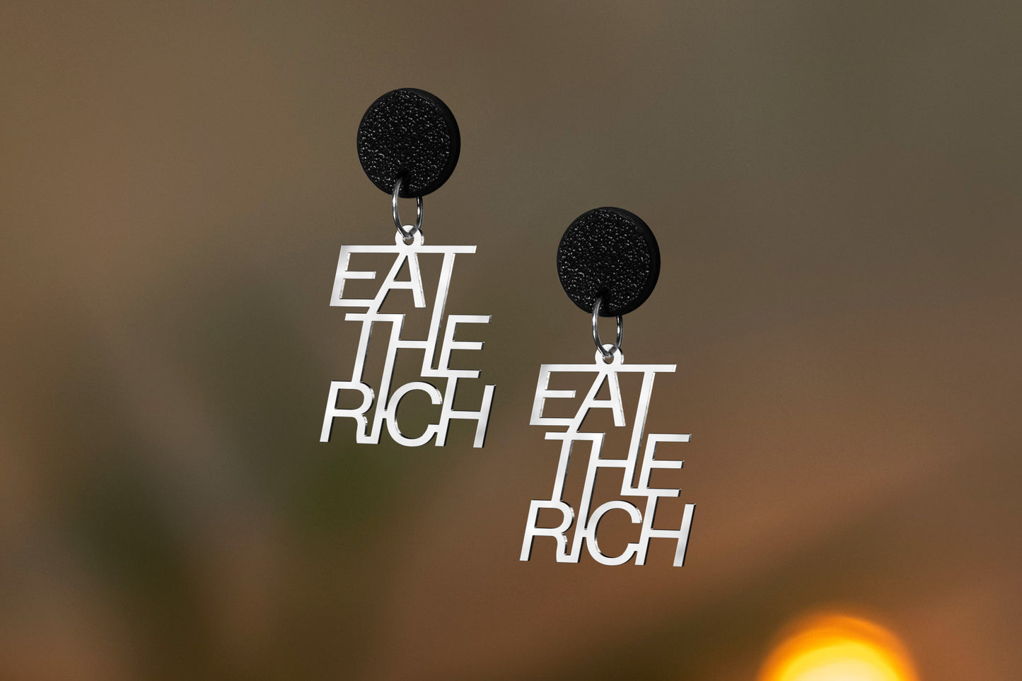 Eat the Rich Earrings | Gold and Silver | Different Closures | From Germany | Jewellery | Tax the Rich | FCK the Rich | FCK Capitalism