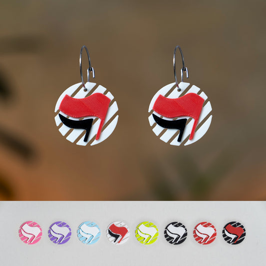 Antifa Earrings Mix 'n' Match | Anti-fascist Flag | Different Colors | 3D printed | From Germany | Jewellery | 161 AFA