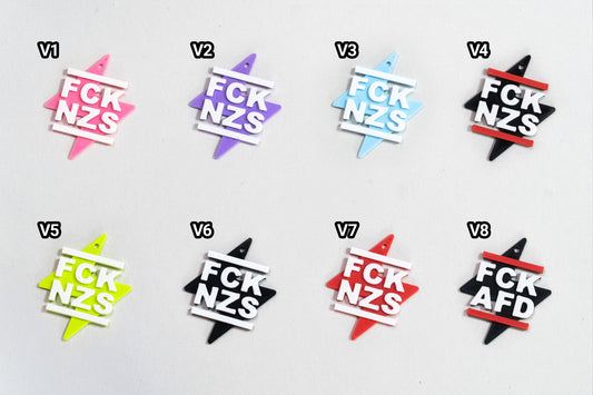FCK NZS Earrings Mix 'n' Match | Flash | Anti-fascist | FCK AFD | Antifa | Different Colors | 3D printed | From Germany | Jewellery | 161 Antifa