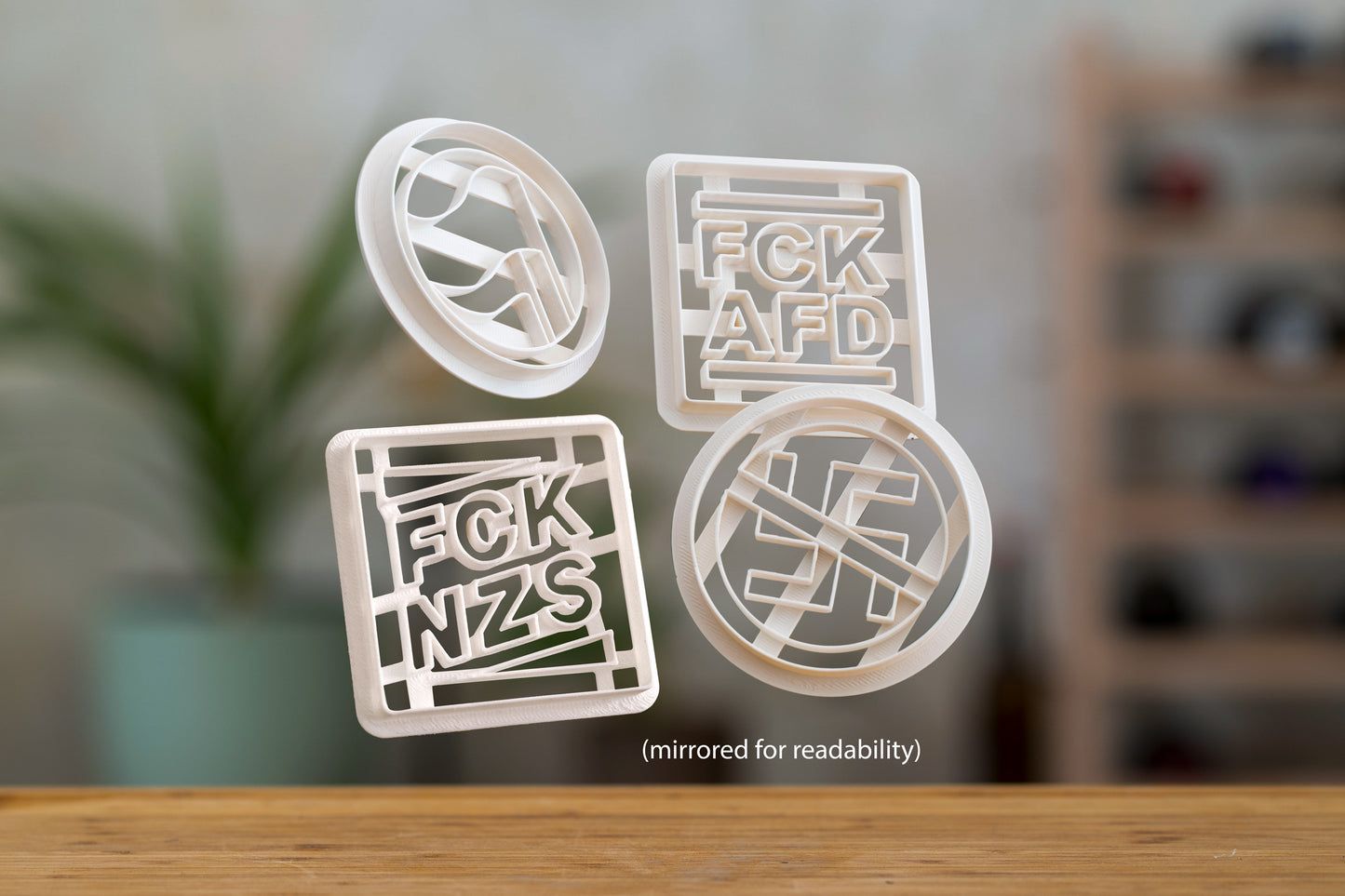 Antifaschistische Keksausstecher - FCK AfD - FCK NZS - Antifa - Verschiedene Motive - Keksform - Plätzchen - Kekse Ausstecher - 3D Druck