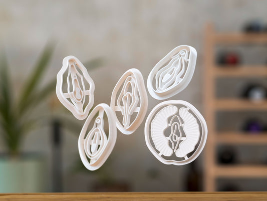 Vulva Cookie Cutters from Germany - Various Shapes - Biscuit Mold - Fondant Dough - Vagina Shaped Cookies - Europe - 3D Printed Cutters